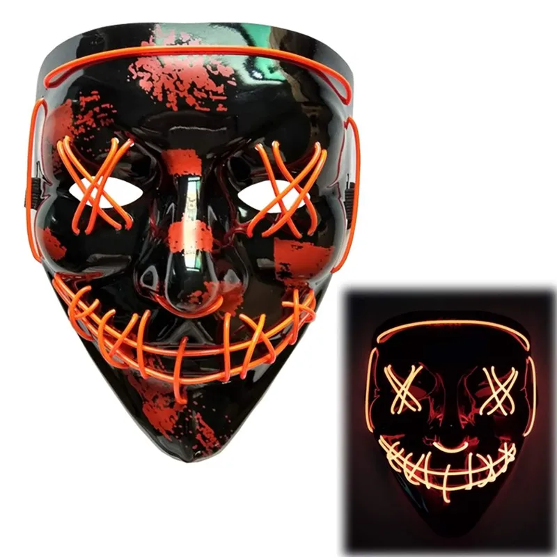 Хэллоуин DJ светодиодный маска осветить Вечерние Маски очистки год проведения выборки большой забавный фестиваль Маски для костюмированной вечеринки светятся в темноте - Цвет: DU0434R