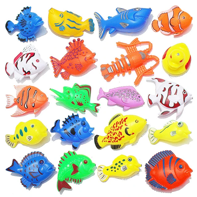 13pcs/set Children Boy girl fishing toy set suit magnetic play water baby toys fish square hot gift for kids 3