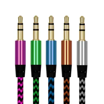 

AUX Cable Jack 3.5mm Audio Cables 1 Meters 3.5mm Jack Speaker Line Nylon Aux Cable For Car Headphone Xiaomi Oneplus