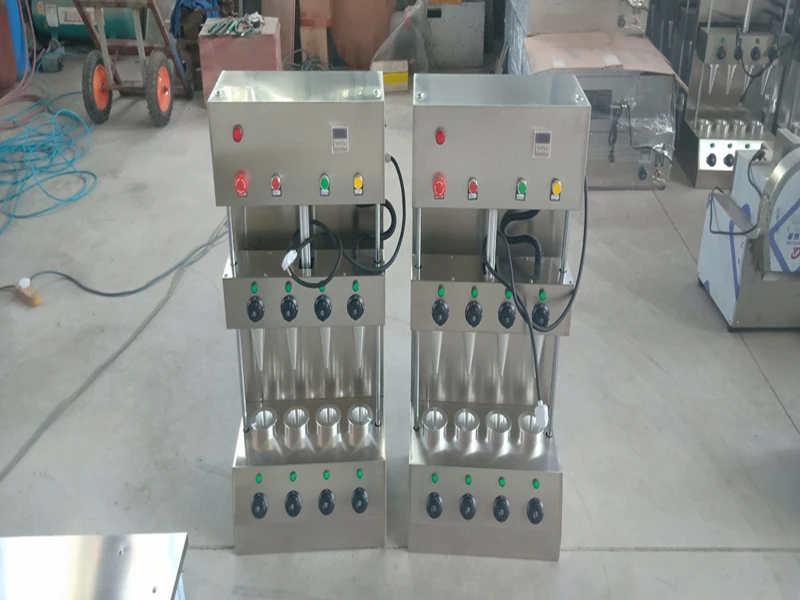 Description Picture 5 of item110V 220V Popular Pizza Cone Machine Has Two Cones And One Umbrella Stainless Steel Commercial Pizza Cone Forming Machine