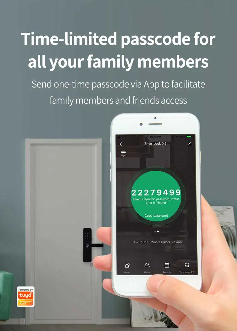 YrHand smart door lock time limited passcode for all your family members