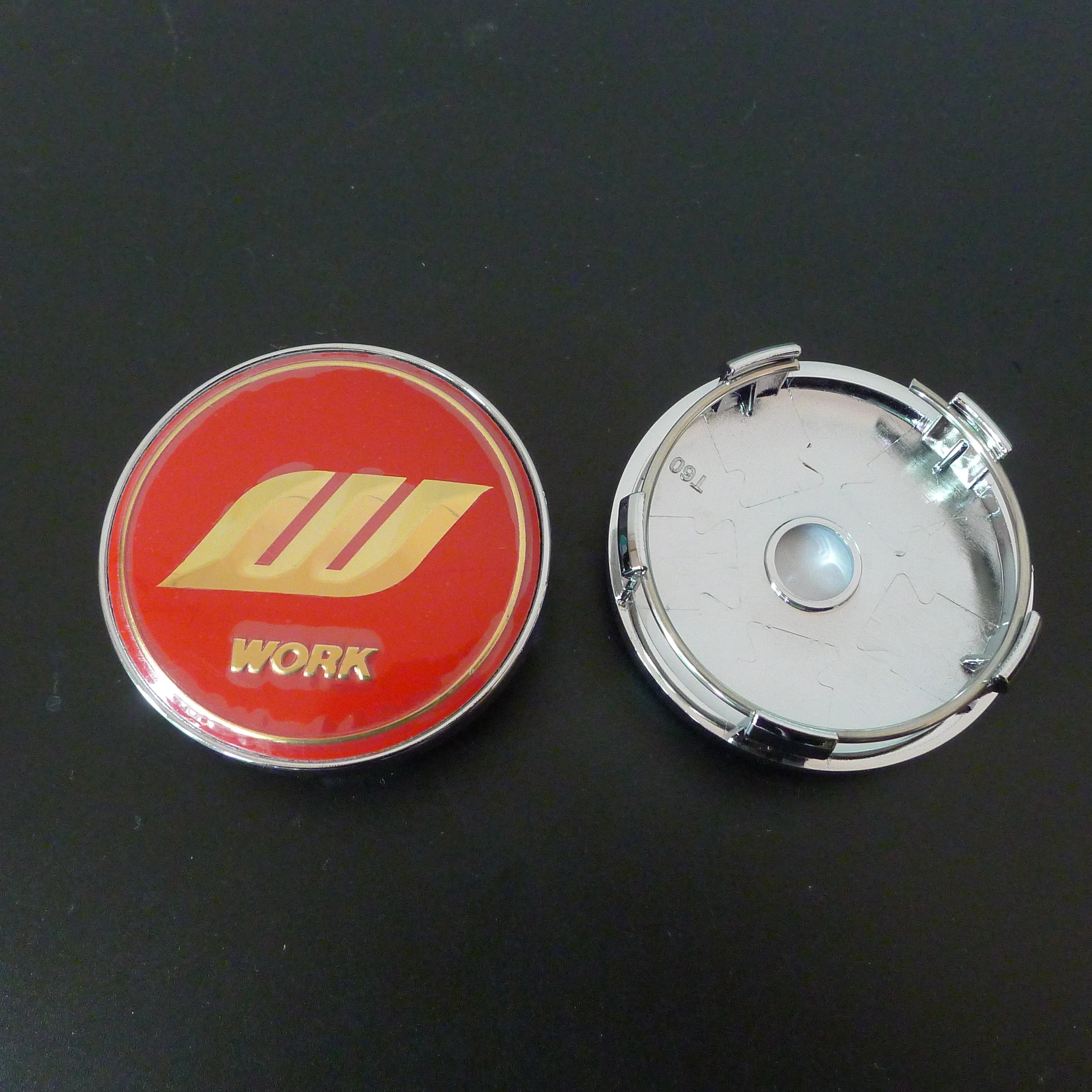 60mm VS W Work Wheels Center Hub Caps Logo Emblem Badge 4pcs