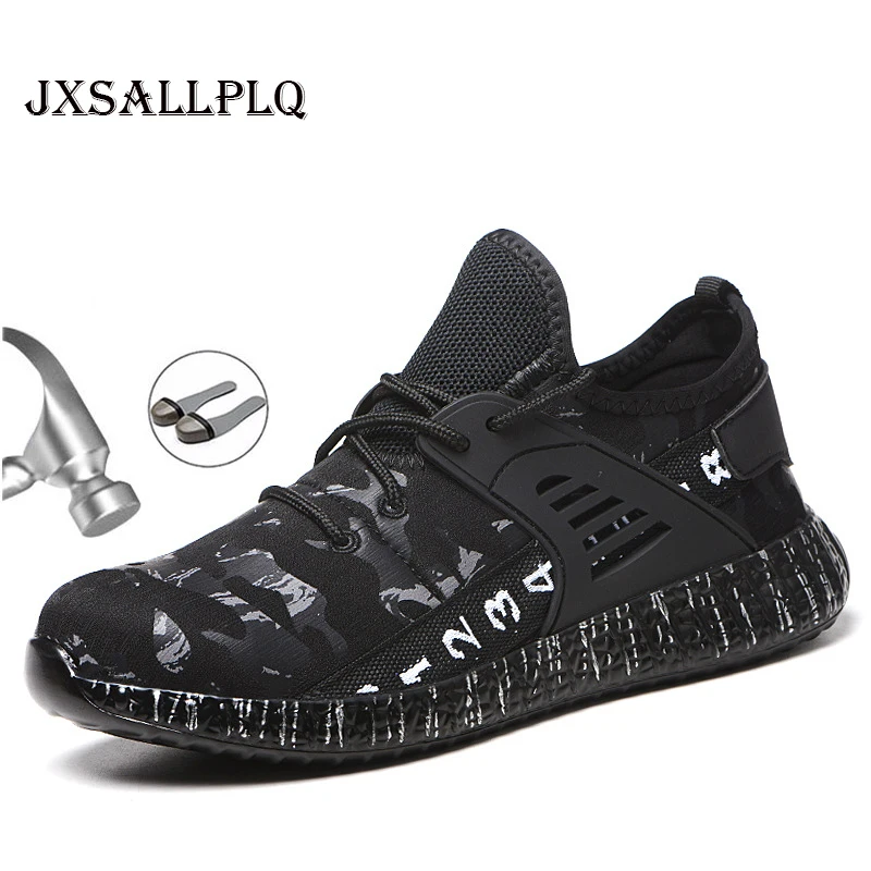 Indestructible Steel Head Shoes Construction Site Men's Work Boots Anti-piercing Men's Shoes Lightweight Breathable Sneakers