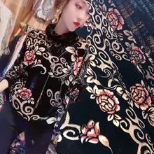 Швейная ткань Eugen пряжа Вышивка бархатная кружевная одежда кружевная ткань мягкая Вышитая Ткань бархатная ажурная кружевная ткань