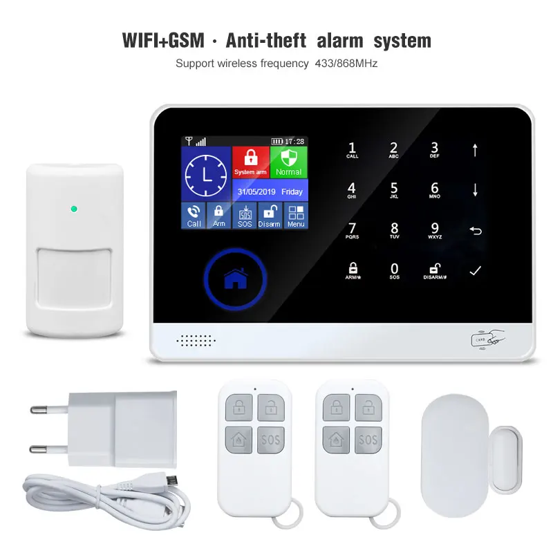 Смарт датчик двери Wi Fi 3G с датчиком/детектором дыма/противопожарным 88