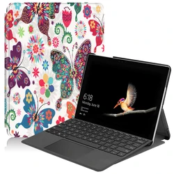 Étui en cuir peint pour tablette Microsoft Surface Go 3 2, étuis intelligents, support pliable, housse de protection avec fente pour stylo 