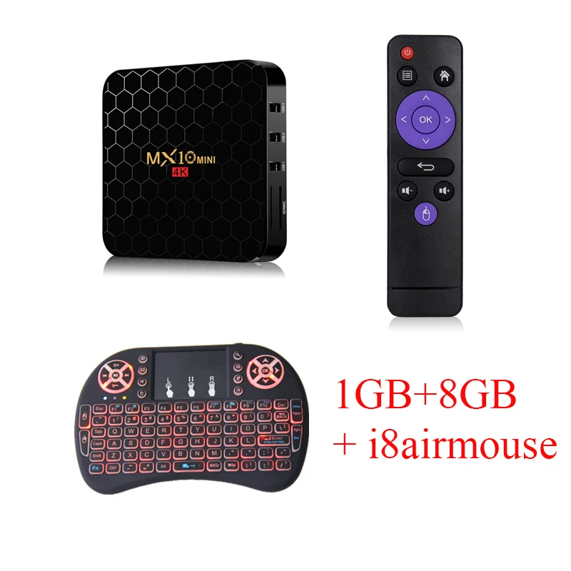 XGODY MX10 Мини ТВ коробка Android 9,0 с Google Assistant четырехъядерный Allwinner H3 Smart tv Box - Цвет: 1G8G airmouse