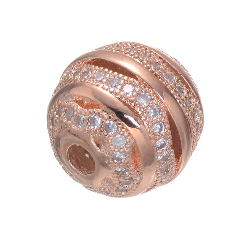 Wholesale 12mm Copper Round Ball Loose Beads For Bracelets Making Cubic Zirconia Necklace Charm Pendants DIY Jewelry Accessories