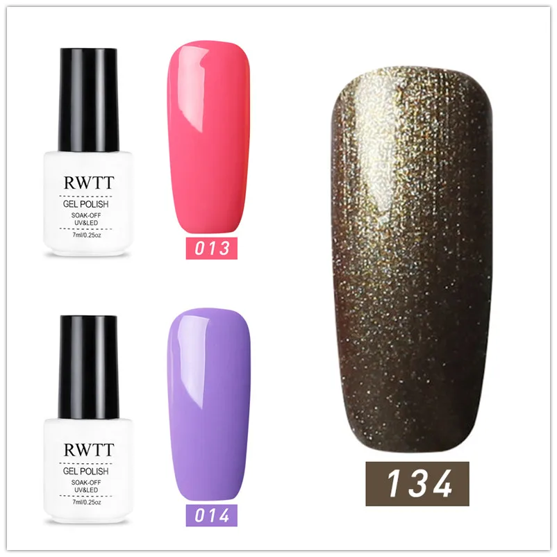 Suit 7-013A014A134 3 шт./компл.) RWTT Блеск УФ набор гель-лаков для ногтей с голографической отделкой блестками био-Гели Soak Off УФ Гель-лак для ногтей Лаки! полупостоянная блестящие ногтей L - Цвет: Suit 7-013A014A134