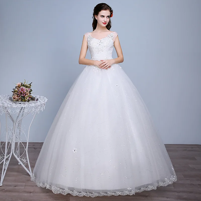 

Manufacturers Direct Selling Sweetheart Wholesale 2020 New Korean Shoulders The Bride's Wedding Dress Show Thin Big Yards Lace