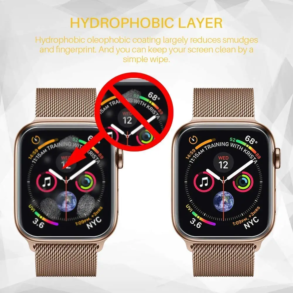 Защита экрана для Apple Watch Series 5 4 44 мм 40 мм Iwatch 3 группа 42 38 мягкая пленка 9D анти-шок защитный полный охват