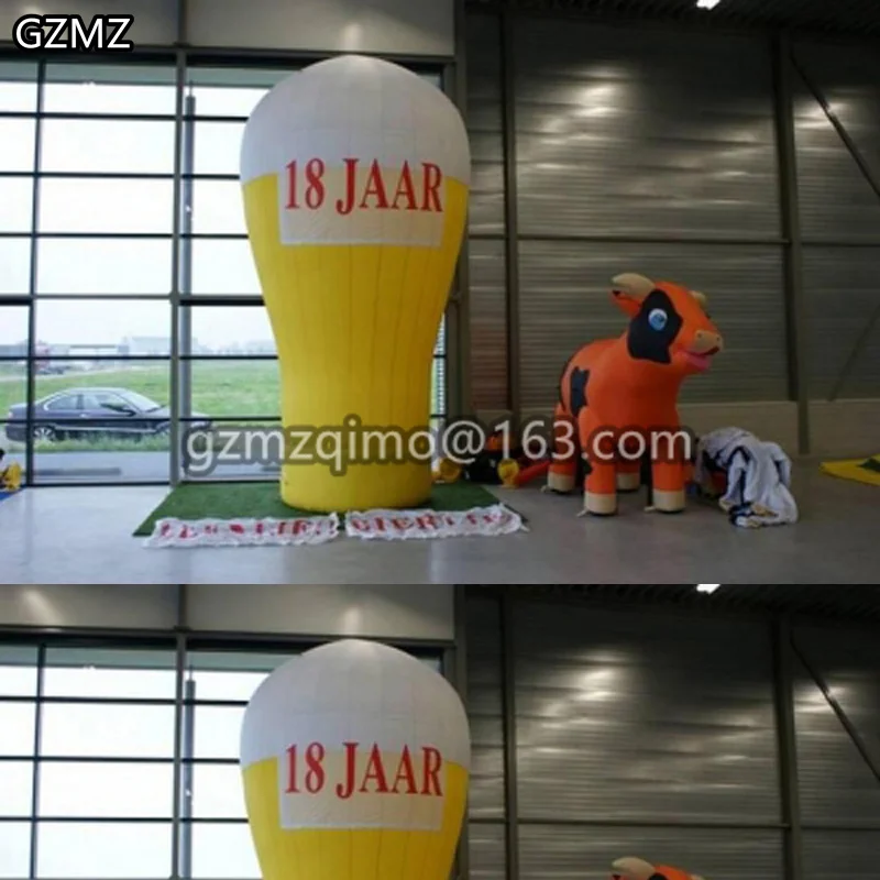 MZ 5 м гигантская модель бутылки/наружная реклама надувная фигура/пользовательские надувные бутылки модель надувной, пивной чашки