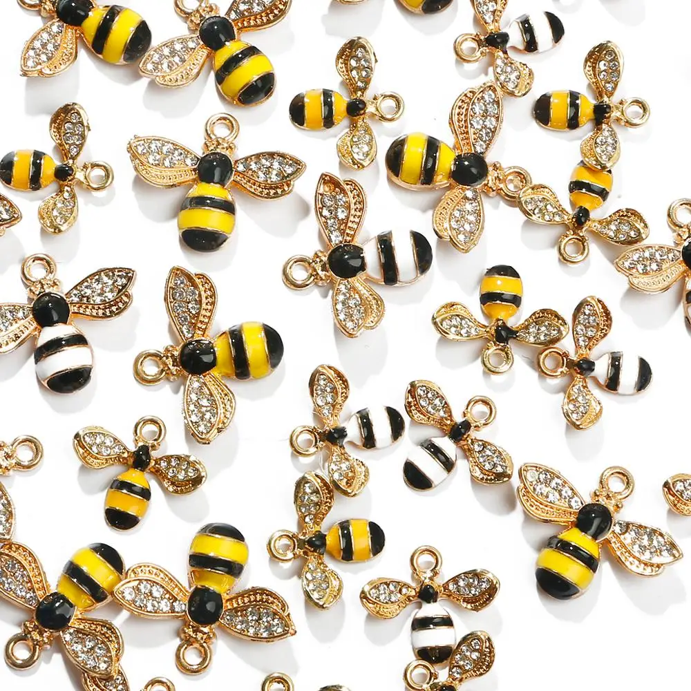 40 Ciondoli Ape In Lega Smaltata - Per Bracciali, Collane E Fai-da-Te Gioielli, Design Carino - Foto 10