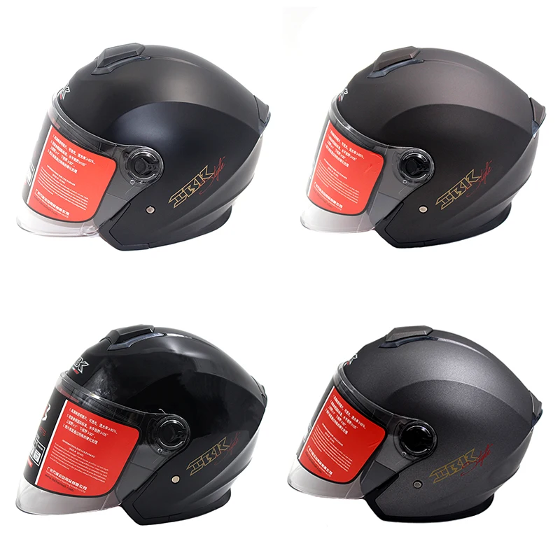 IBK мотоциклетные шлемы Электрический велосипед Casco шлем унисекс 3/4 лицо анти-УФ Открытый лицо двойной объектив четыре сезона шлем
