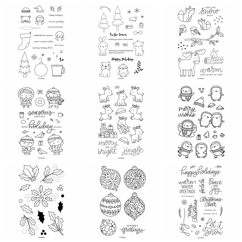 

Clear Transparent Stamps Christmas Series Moose Bell Animals Scrapbooking New Rubber Stamps For 2019