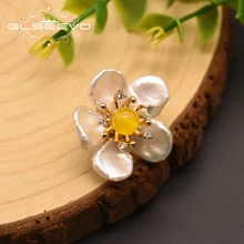 GLSEEVO натуральный барокко белый жемчуг высокого качества цветок брошь Одежда булавка для женщин подарок дизайн GO0349C