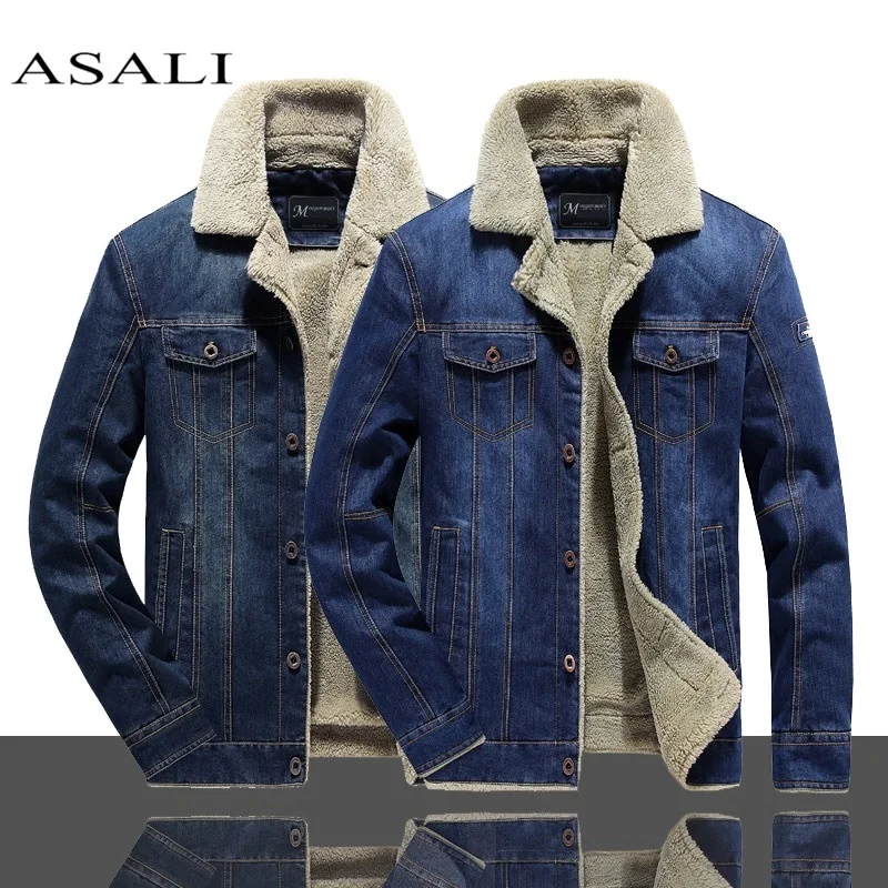 Beste 2019 Mannen Winter Warm Denim Jas Fleece Dikke Add Wol Casual Jas Liner Heren Jassen Merk Jeans Jassen Mannelijke kleding