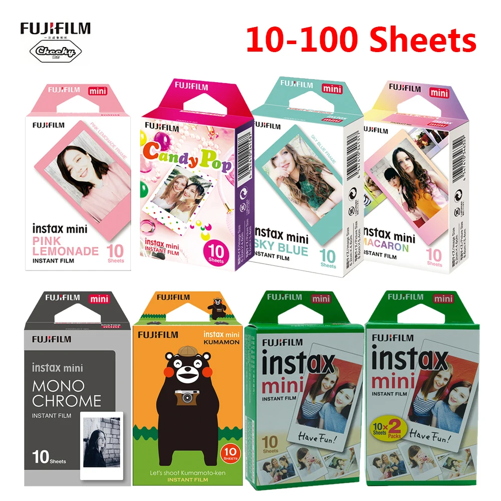 Fujifilm instax mini Film 10 100 листов Fuji 9 8 пленок для instant 7s 25 50s 90 Mini Instant 70 горячая