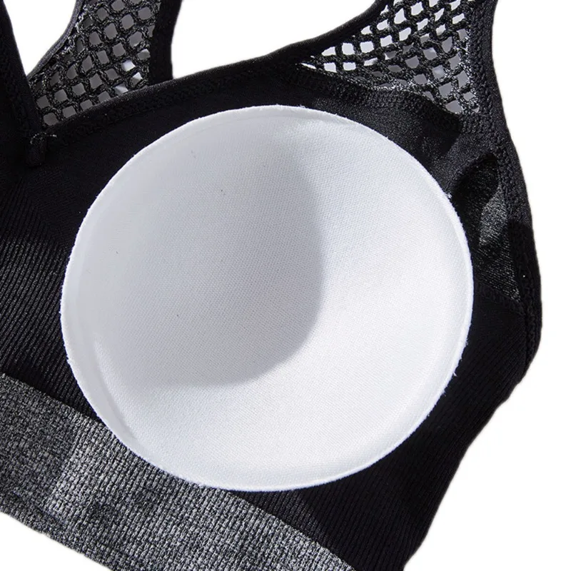 Женский дышащий бюстгальтер для фитнеса, бега, занятий спортом, бюстгальтер без косточек, спортивный бюстгальтер, женский полый плечевой ремень, красивый бюстгальтер на спине