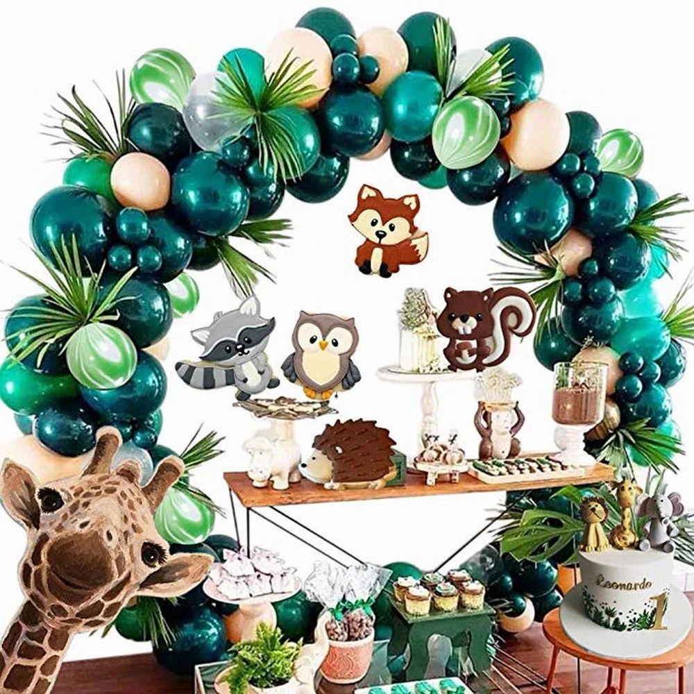 Hutan Safari Theme Perlengkapan Pesta Hijau Balon Garland Arch Kit Ulang Tahun Bayi Shower Hutan Pesta Natal Dekorasi Ballons Aksesoris Aliexpress