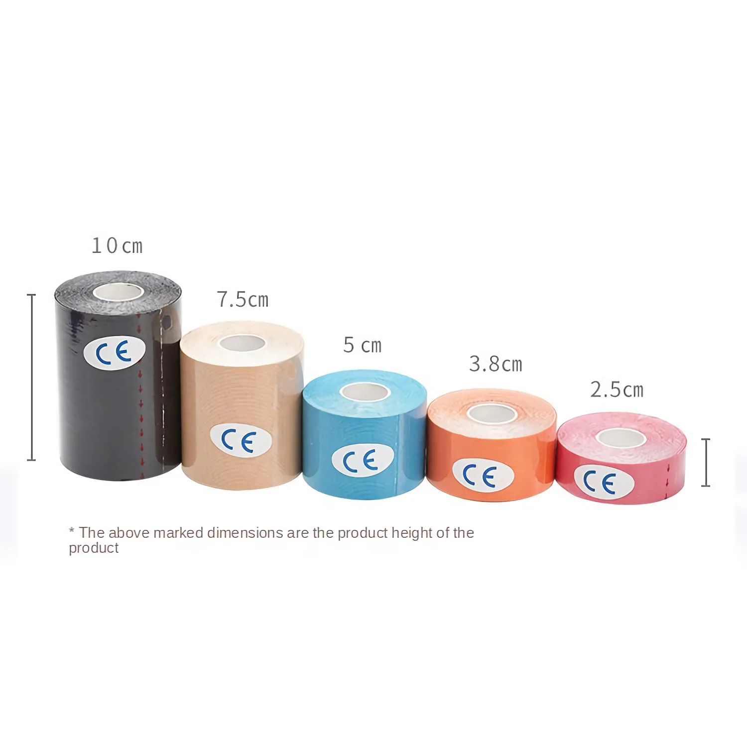 5 Size Kinesiology Tape Muscle Bandage Sports Cotton Elastic Adhesive Strain Injury Tape Knee Muscle Pain Relief Stickers kinesiology tape