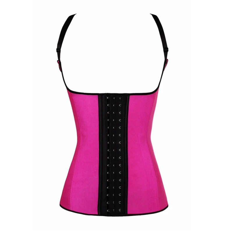 

Elastic Adjustable Straps 100% Latex Rubber Waist Cincher 5X Front 3 Hooks Underbust Corset Vest Large Size XS-6XL Waist Trainer