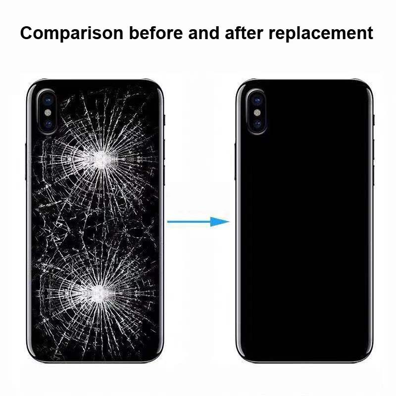 AAAA++++ Big Hole Back Glass For iPhone 8 8Plus Battery Cover for 8P Rear Shell Glass Replacement Parts