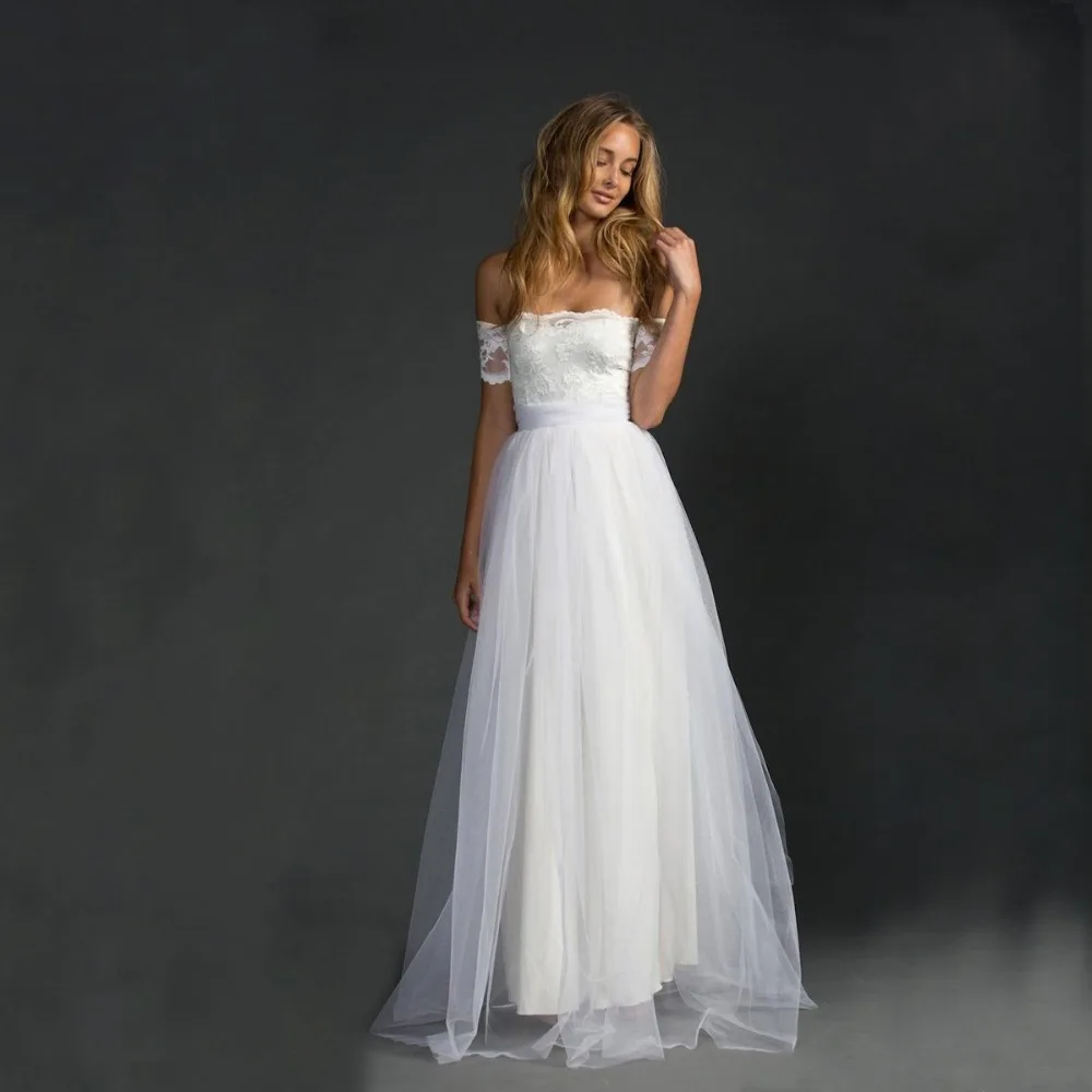 2018 Nieuwe Modieuze Elegante Tulle Beach Simple Goedkope Bridal Party Gown Vestido De Noiva Groothandel Custom Bruidsmeisjekleding 2018 Nieuwe Modieuze Elegante Tulle Beach Simple Goedkope Bridal Party Gown Vestido De Noiva Groothandel Custom Bruidsmeisjekleding