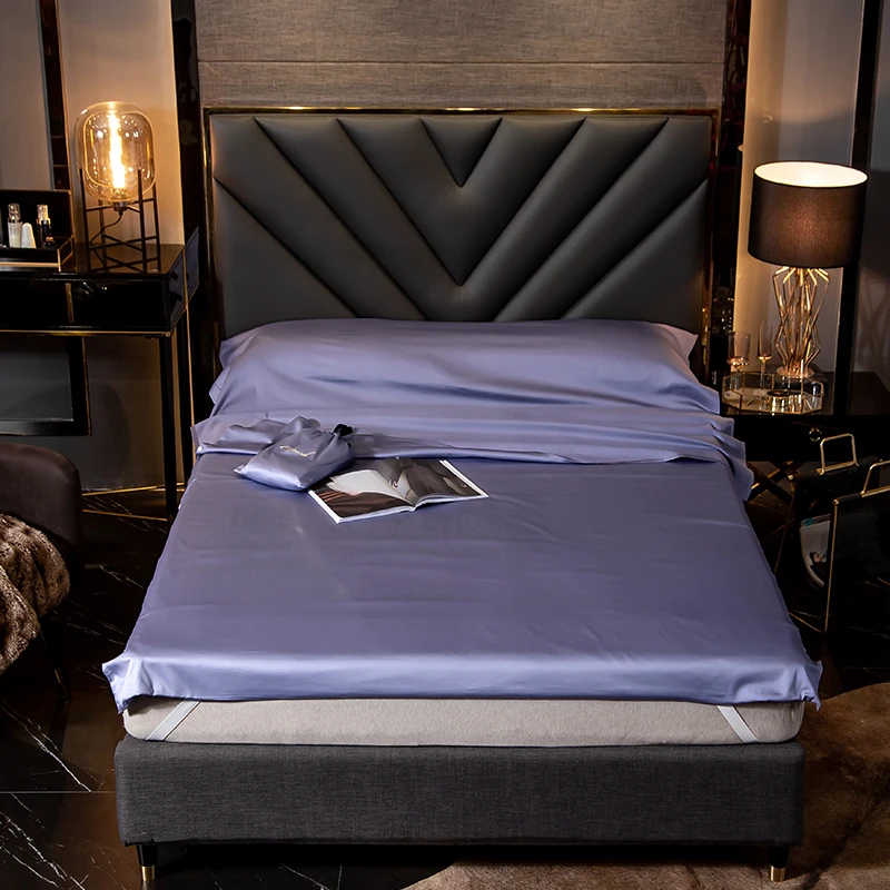 

Nordic Purple Brief Envelope Travel Sleeping Bag Hypoallergenic Egyptian Cotton Fabric Sheet Pillowcase Buttons Hotel Protector
