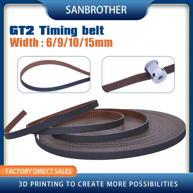 3D Printer Parts 2GT belt synchronous belt GT2 Timing belt Width 6MM 9MM 10MM 15MM wear resistant for Ender3 cr10 Anet