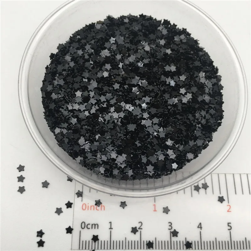 3mm star 20 г Черный цвет ПВХ свободные блестки для маникюра ногтей, свадебные конфетти, аксессуары для орнамента/рукоделия - Цвет: 3mm star