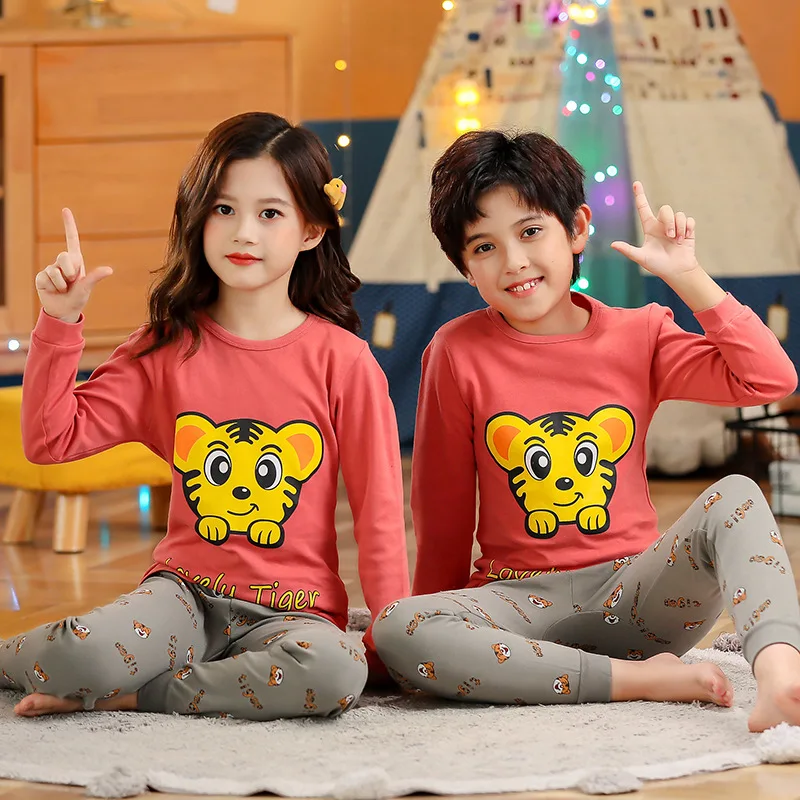 Baby Boys Girls Pajamas Set Plain Color Pajamas Long Sleeve Sleepwear 3M-8Years 