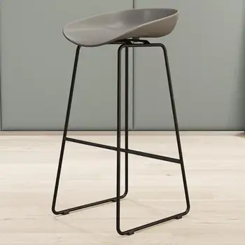 

Nordic Bar Chair Iron Art Black Bar Stool Modern Simple Home Back High Chair Creative Personalized Bar Chair