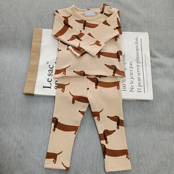 

Selling Pyjamas Baby Boys Sleepwear Kids 100% Cotton Long Sleeve Fashion Cartoon Dog Pajamas For Girls Children Clothes