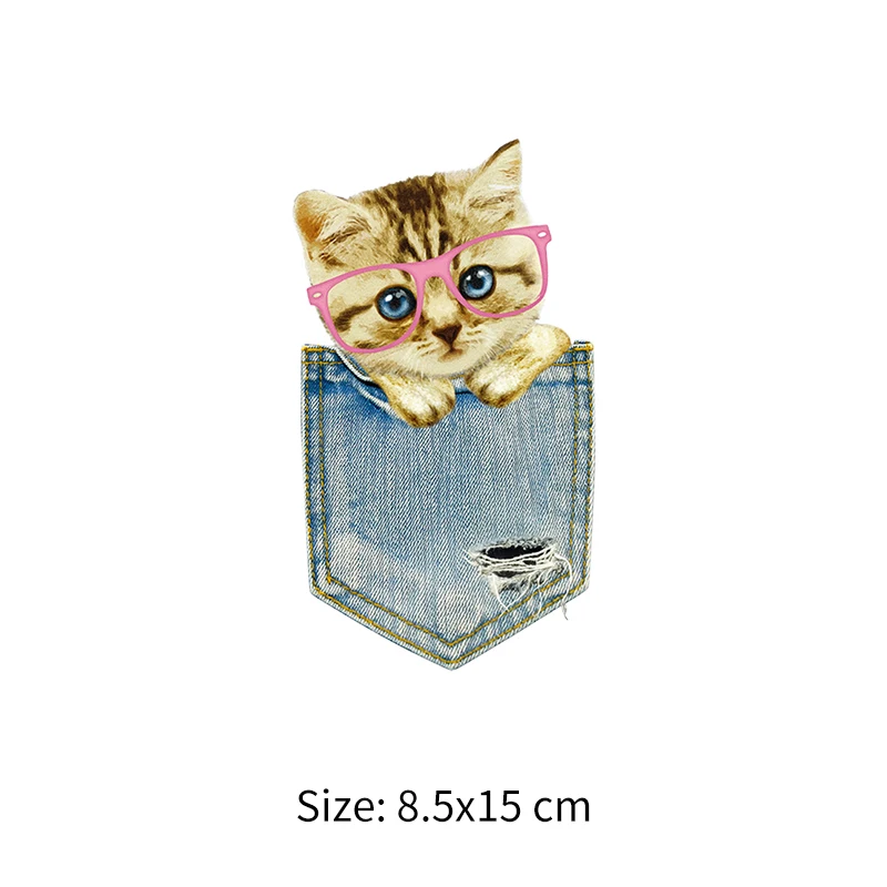 Нашивки Карманные наклейки для кошек Diy железные на Parches джинсовые для одежды сумки модные моющиеся легко использовать теплопроводные виниловые наклейки