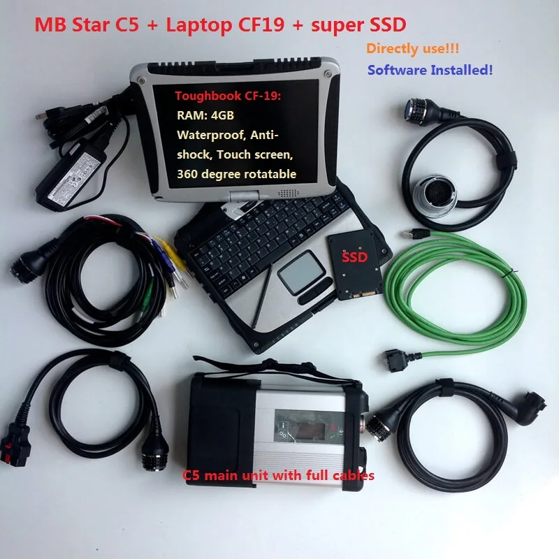 

Best Stable MB Star C5 SD Conenct c5 with laptop cf 19 Toughbook diagnostic PC with mb star c5 Software 2019.09 SSD For sd C5
