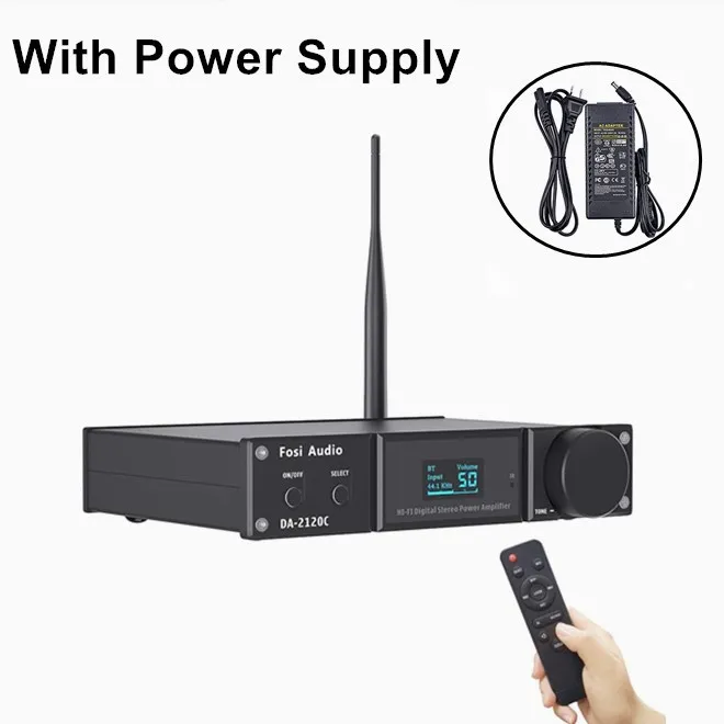 Fosi Audio DA2120C Bluetooth Amplifier 120W x2 Stereo HiFi 2.1 Channel Wireless Stream Class D Mini Power Subwoofer USB DAC AMP 