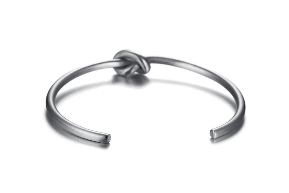 Mens Love Knot Bangle Stainless Steel Antique Silver Color Knot Twisted Cuff Bracelet Unisex Men Jewelry Pulseira Braslet Masculina 15