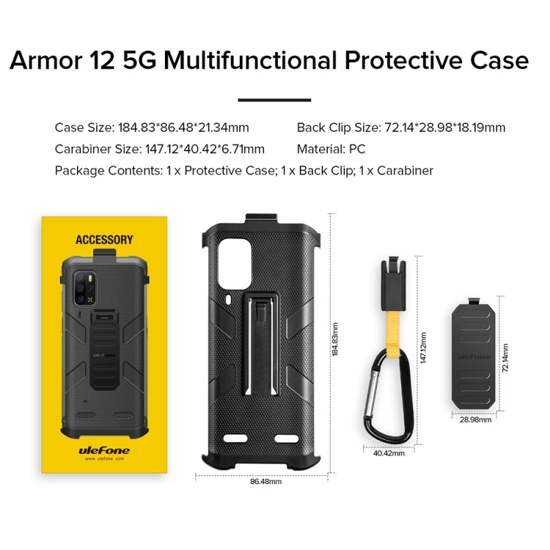 Original Ulefone Armor 12 /Armor 12S /Armor 14 Pro/Armor X10 Pro TPU + PC Multifunctional  Protective Case with Back Clip