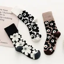 5 пар смешных носков в винтажном стиле; милые женские носки с цветочным принтом; сезон осень-зима; Плотные хлопковые носки; Skarpetki; подходят ко всему; CA078