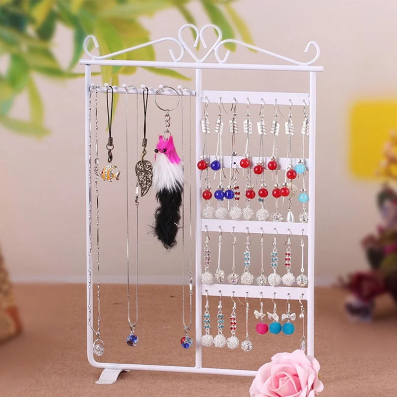 Earrings Necklace Jewelry Stand Holder Display Rack Simple Style Metal Stand Holder Display Shelf Jewelry Stand Holder