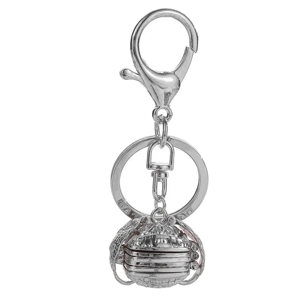 

Square Retro Silver Keychain Photo Pendant Multilayer Phase Box Pendant DIY Angel Wing Memory Box Bag Car Pendant Jewelry