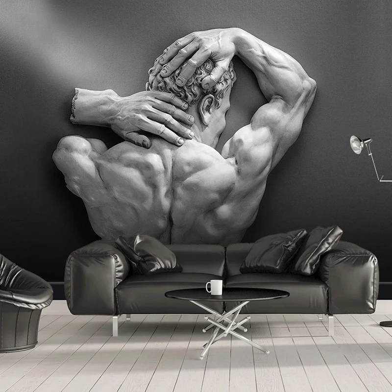 

Drop Shipping Custom Photo European Style 3D Embossed Figure Art Wall Painting Bedroom Study Room Home Decor Mural Wallpaper