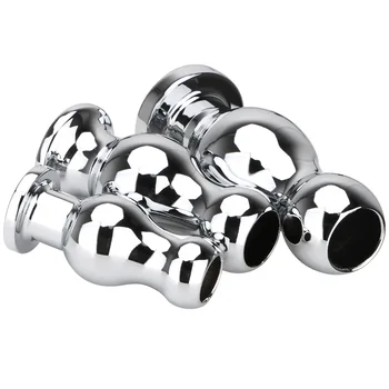 Hollow Metal Anal Plug Sex Toys For Women Men Gay Couple Tools Butt Vaginal Dilator Douche Enema Erotic Machine Adults Games Set 4