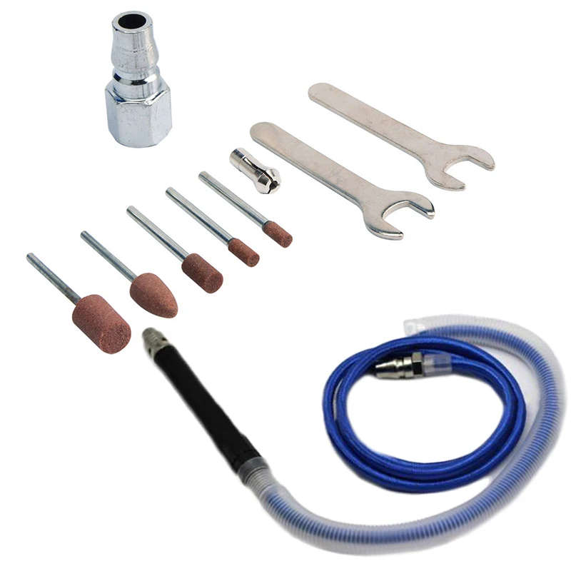 

1X Grinder+5X Grinding Head+2X Wrench+1X Connector 70000rpm Pencil Type Engraving Machine Air Micro Mold Grinding Machine