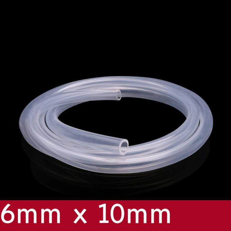 Silicone Tubing 6mm ID 10mm OD 10ft Air Hose Water Pipe Clear with Clamps 
