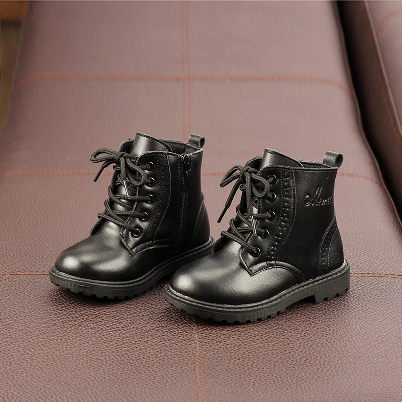 Snow Booties Boys Kids Shoes Keep Warm Children Boots Genuine Leather Thicken Plush Winter Soft SMM019 | Детская одежда и обувь