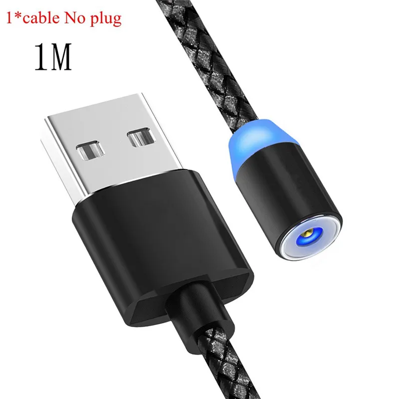 Only cable No plug Магнитный провод Micro USB C Magner зарядный кабель honor 6 c pro зарядное устройство для телефона samsung A50 A70 A40 A30 A20 A10 A7 A3 A5 шнур - Цвет: Only cable No plug