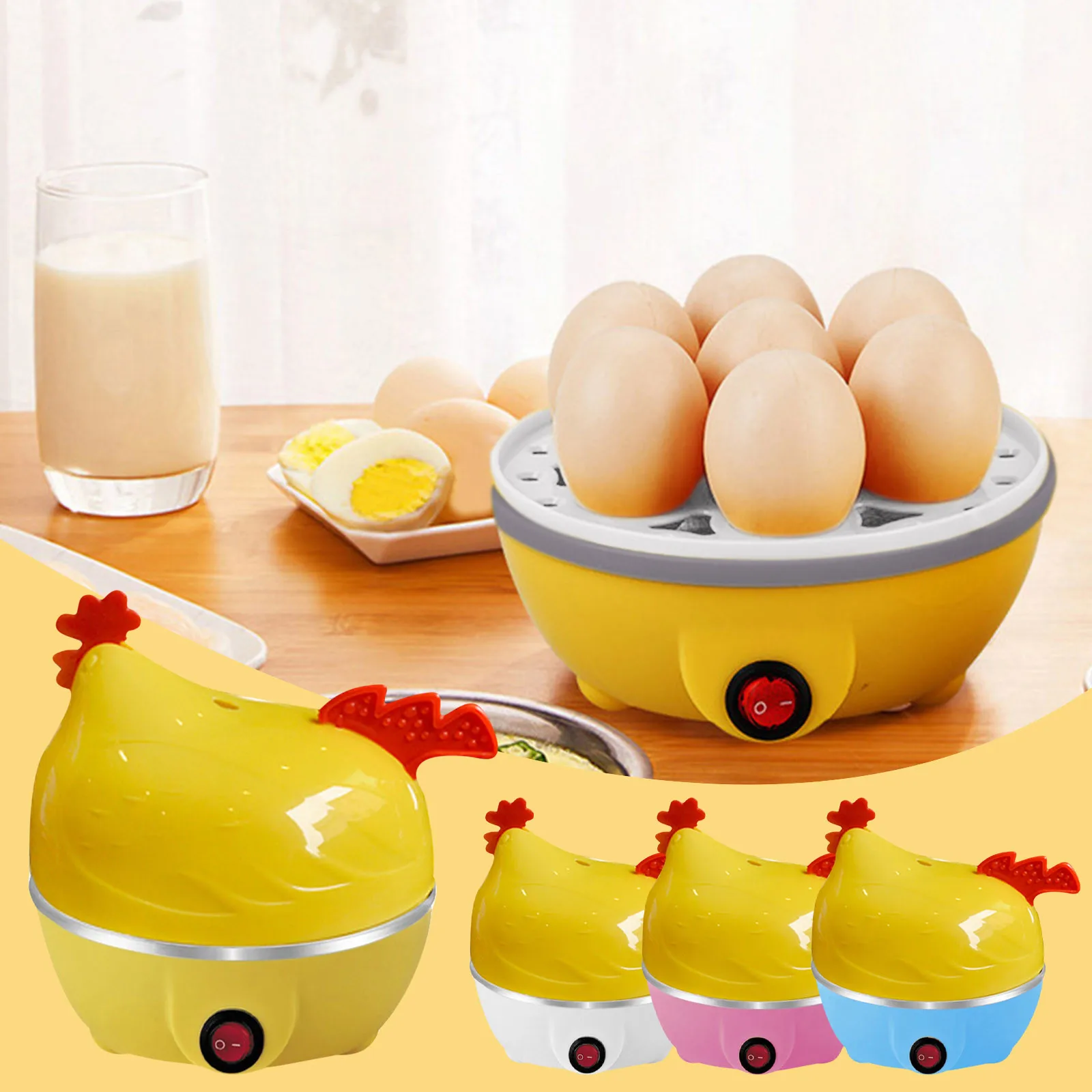 Mini Lovely Easy Electric 7 Eggs Capacity Cooker, European Regulations