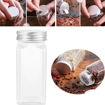 

12PCS Spice Jars With Cover Lids Salt Pepper Containers Seasoning Bottles Camping Condiment Containers For Kitchen Gadget Tool